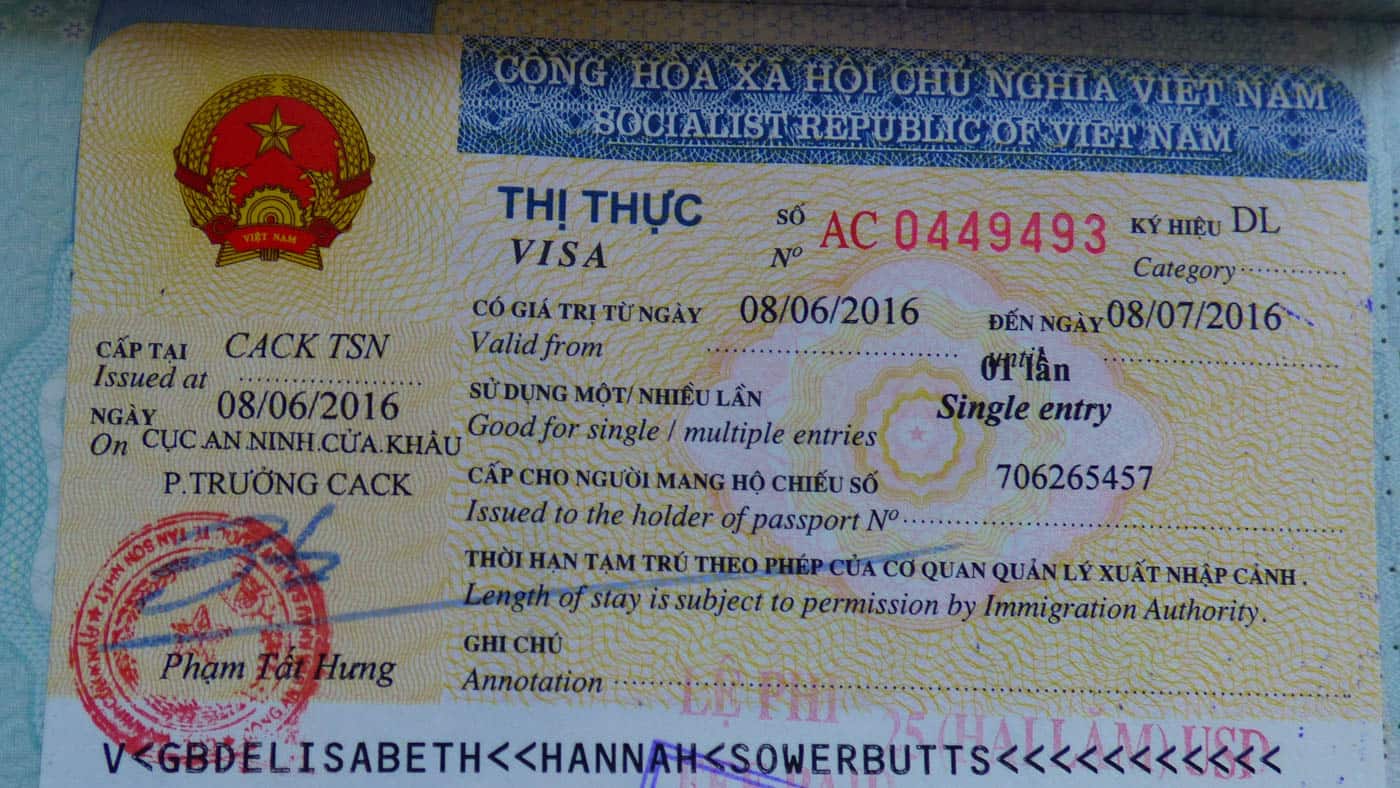 Vietnamese visa - issued at SGN Airport