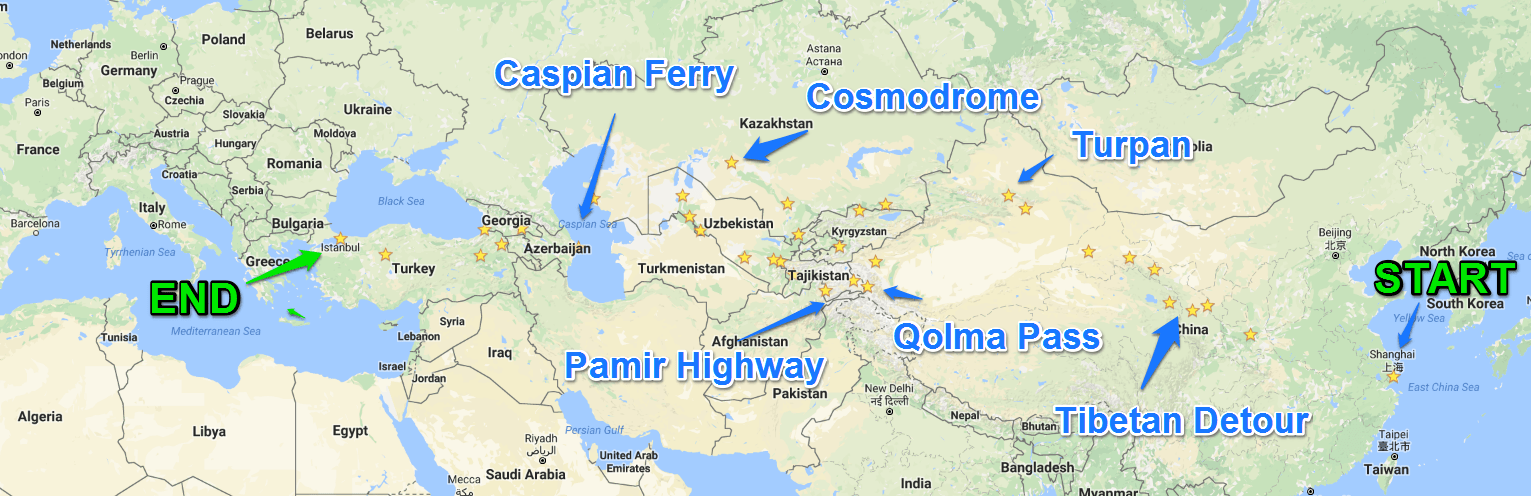 Silk Road Planned Travel Route