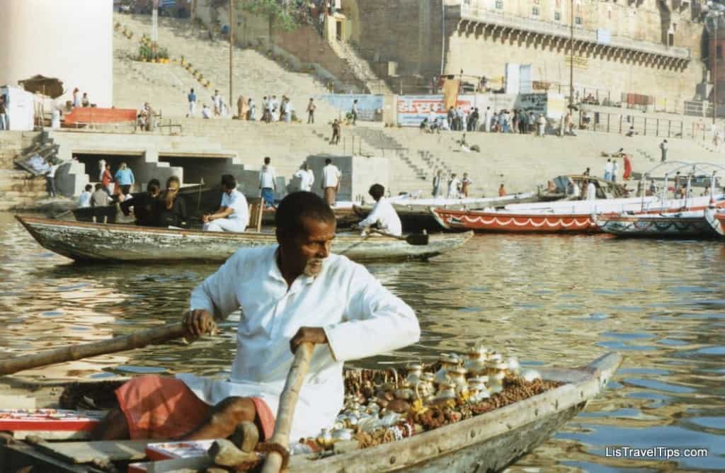 man rowing Varanasi, India