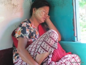 Local on the local loop train, Yangon